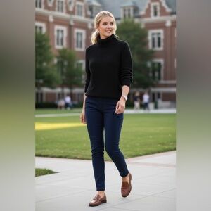 J.Crew Black Turtleneck Sweater | Modern Heritage Quiet Luxury | Classic Chic